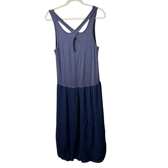 Anthropologie Tulipan Dress by Left of Center SZ S Cotton Rayon Periwinkle Hi Lo - Picture 5 of 9